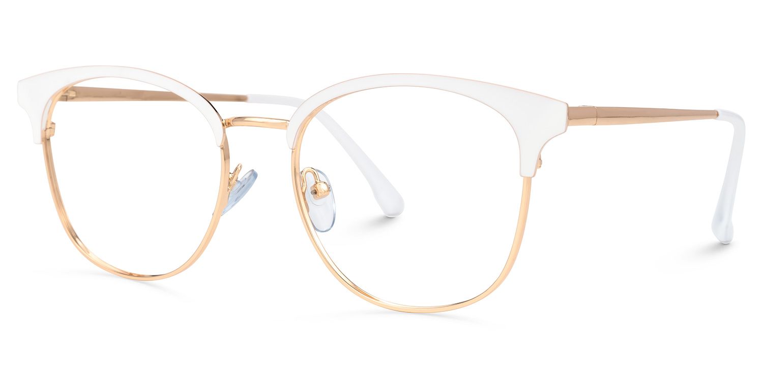 Larkins Round White Glasses | Zeelool Glasses1