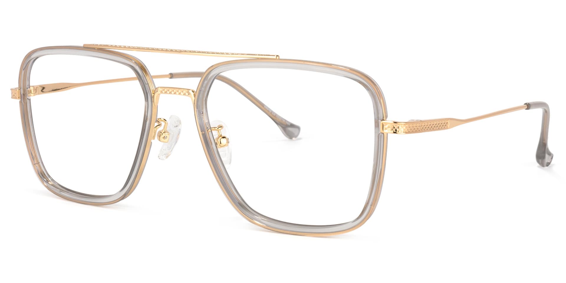 Nayeli Aviator Gray-Gold Glasses | Zeelool Glasses1