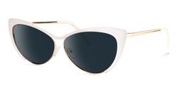 Ellen Cateye White Sunglasses1