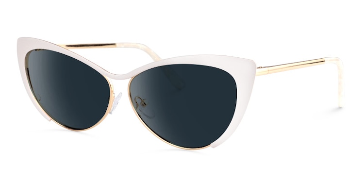 Ellen Cateye White Sunglasses