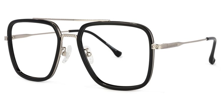 Nayeli Aviator Black-Silver Glasses
