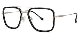 Nayeli Aviator Black-Silver Glasses1