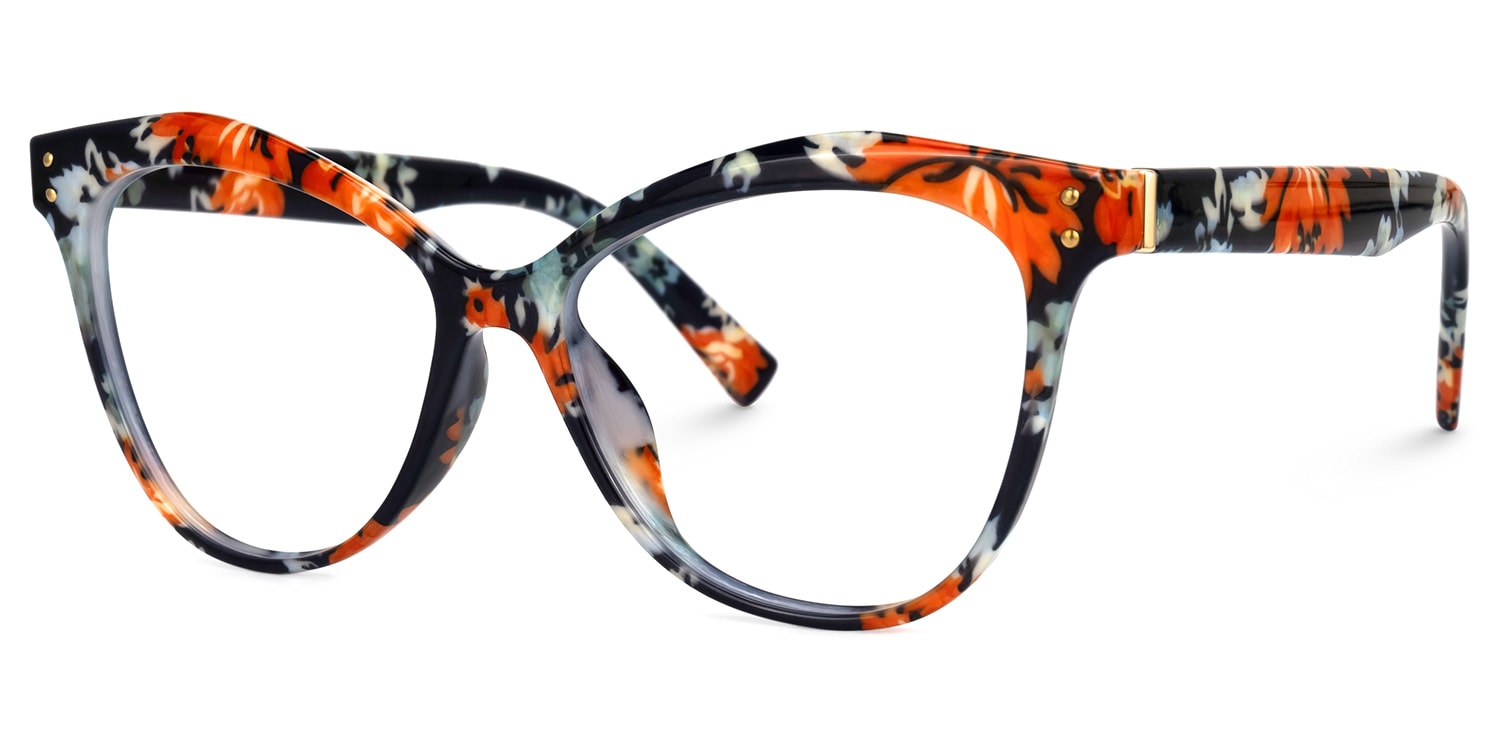 Cateye Pink Floral Glasses | Zeelool Glasses
