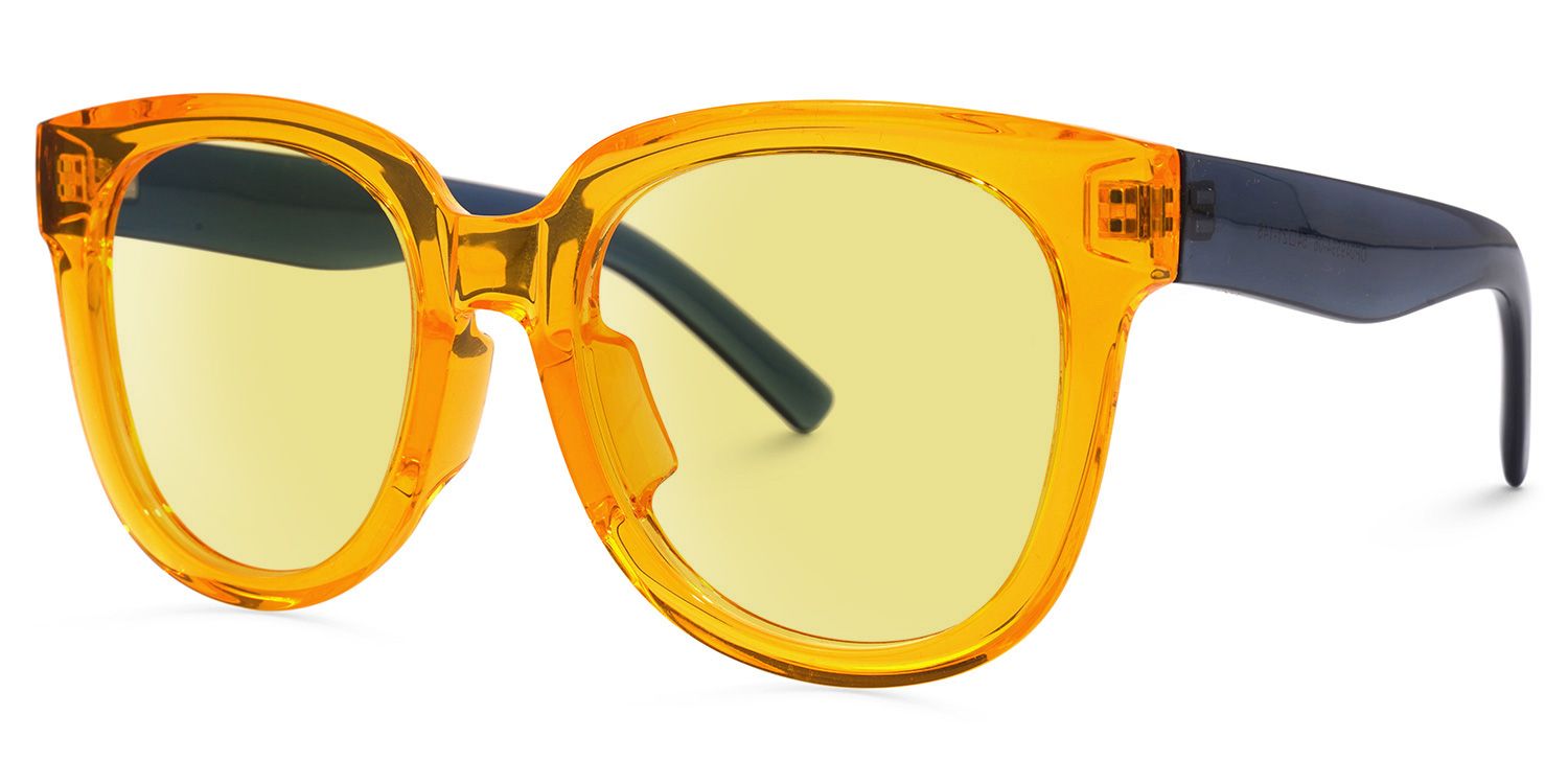 Harrell Square Orange Sunglasses | Zeelool Glasses1
