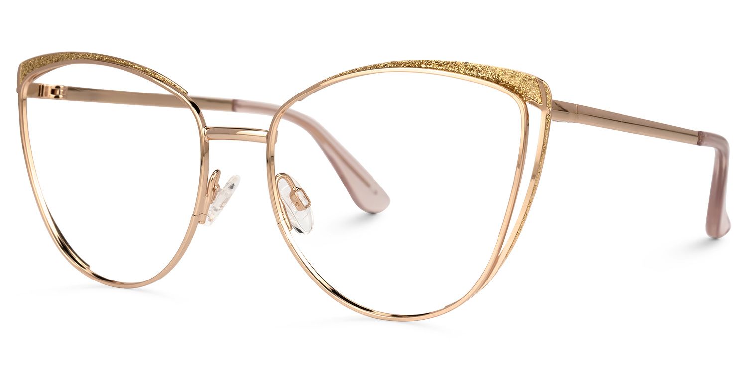Provitt Cateye Gold Glasses | Zeelool Glasses1