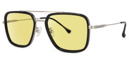 Nayeli Aviator Black-Silver Sunglasses1