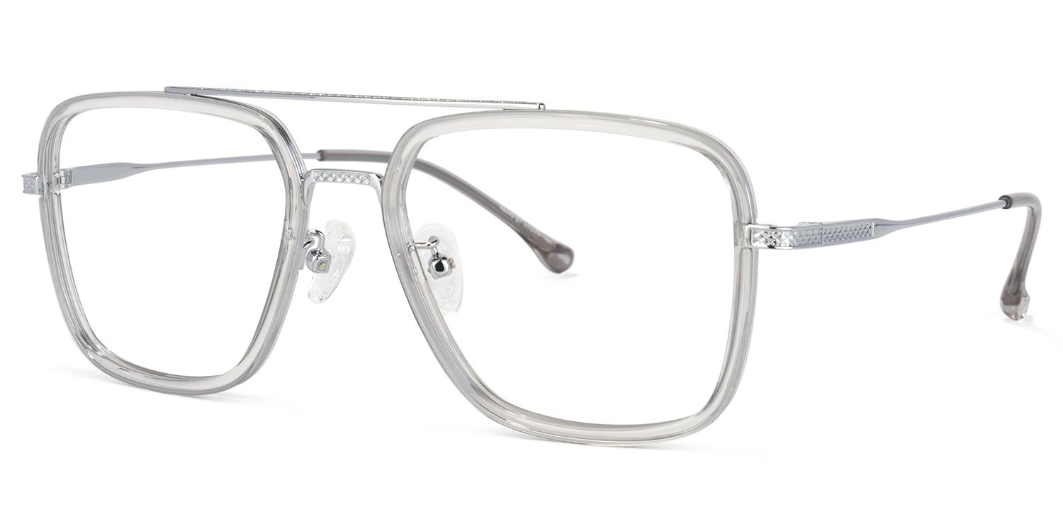 Nayeli Aviator Gray-Silver Glasses | Zeelool Glasses1