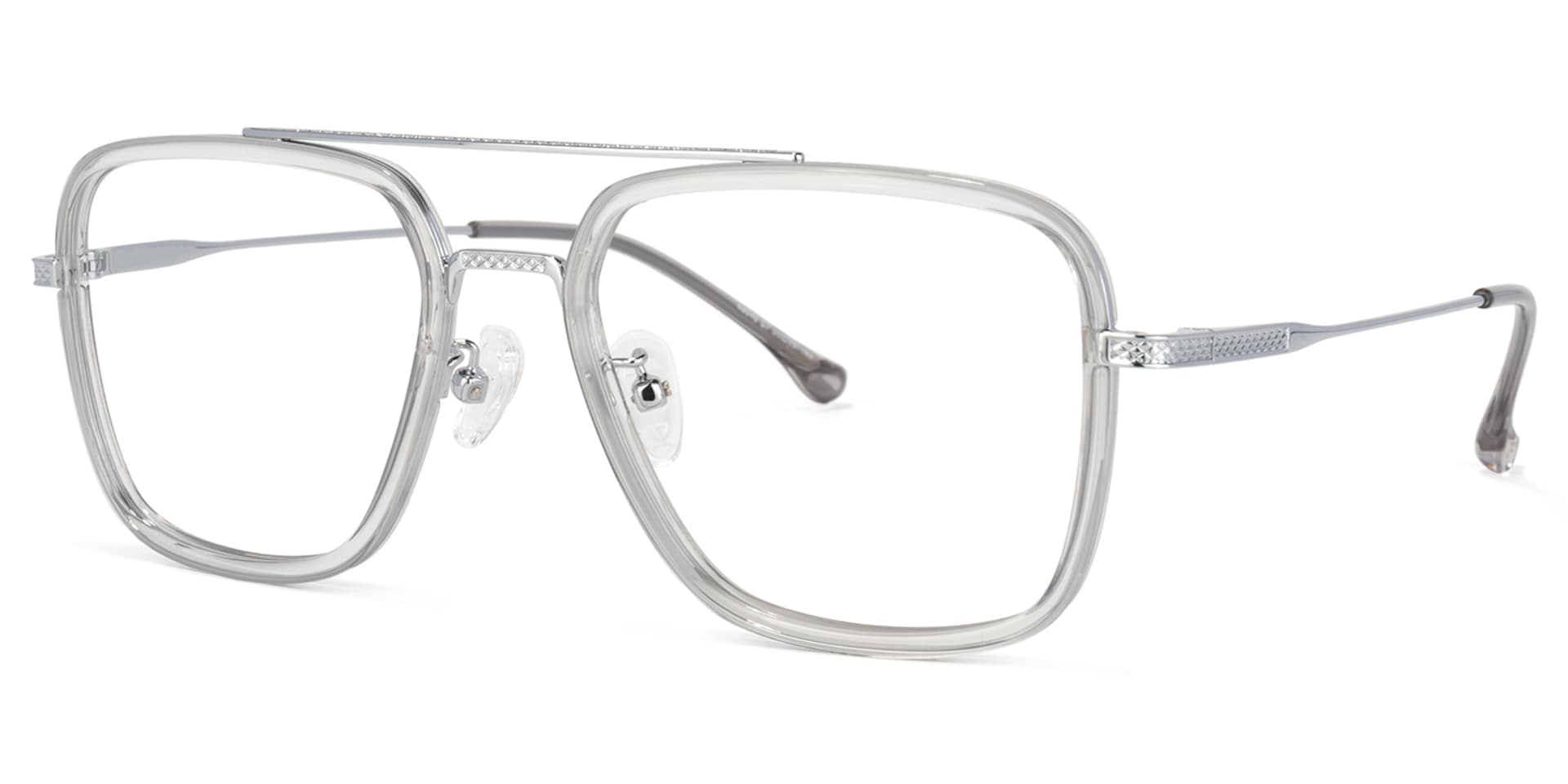 Nayeli Aviator Gray-Silver Glasses | Zeelool Glasses1
