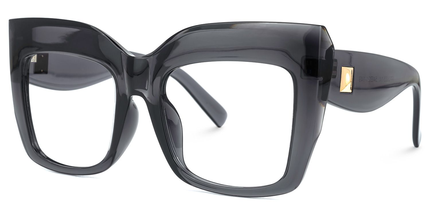 Alberta Cat-Eye Glasses with Gray Frames1