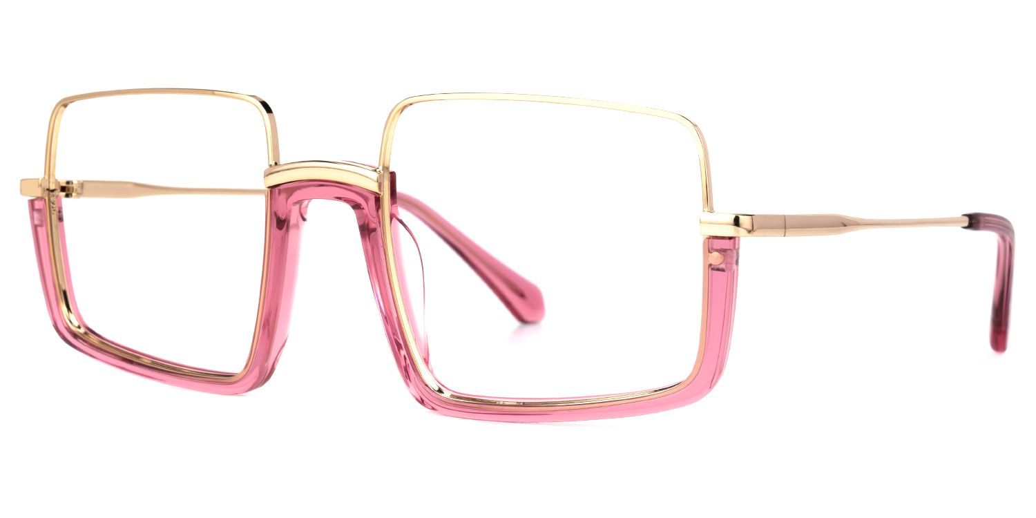 Shelton Square Pink Glasses | Zeelool Glasses1