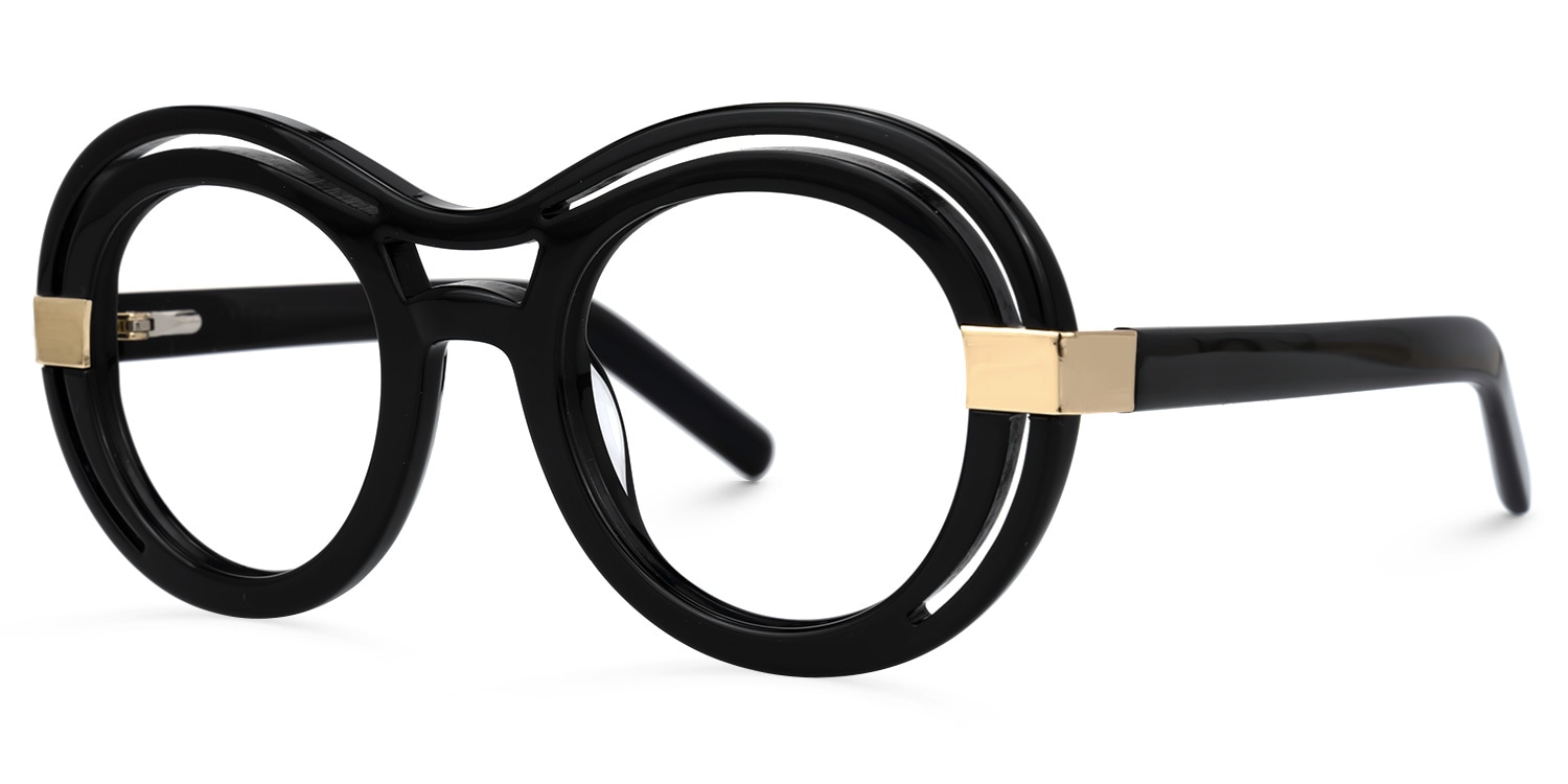 Texidor Round Black Glasses