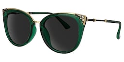 Dalton Cat Eye Dark Green Sunglasses1