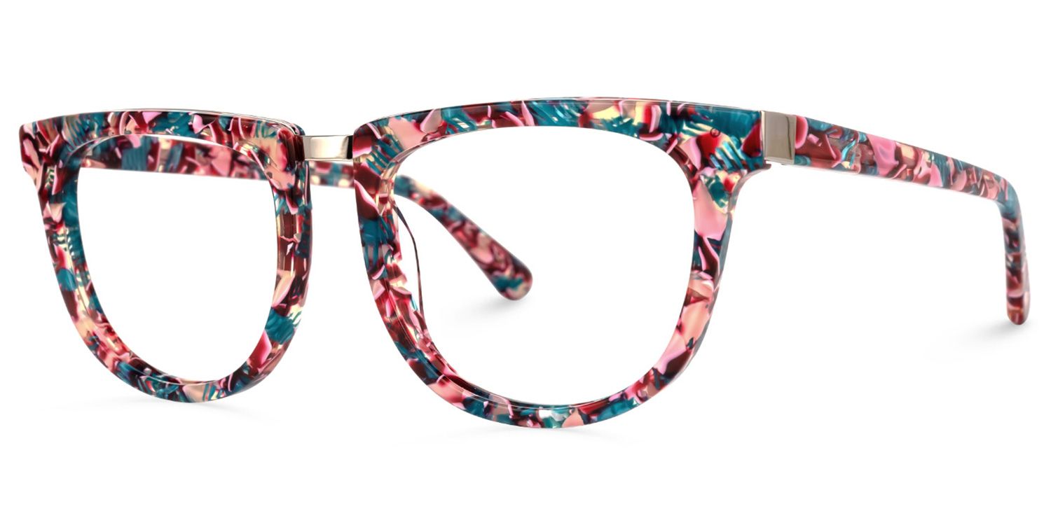 Dechan Square Floral Glasses | Zeelool Glasses1