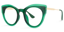 Demetrius Cat Eye Dark Green Glasses2