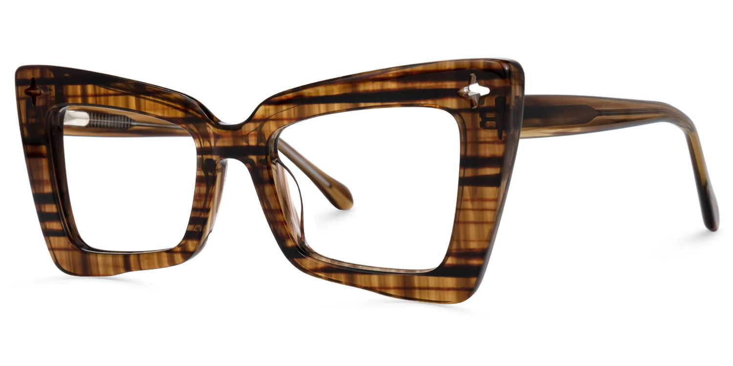 Kairos Cateye Brown Glasses | Zeelool Glasses2