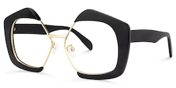 Frankie Geometric Black Glasses1