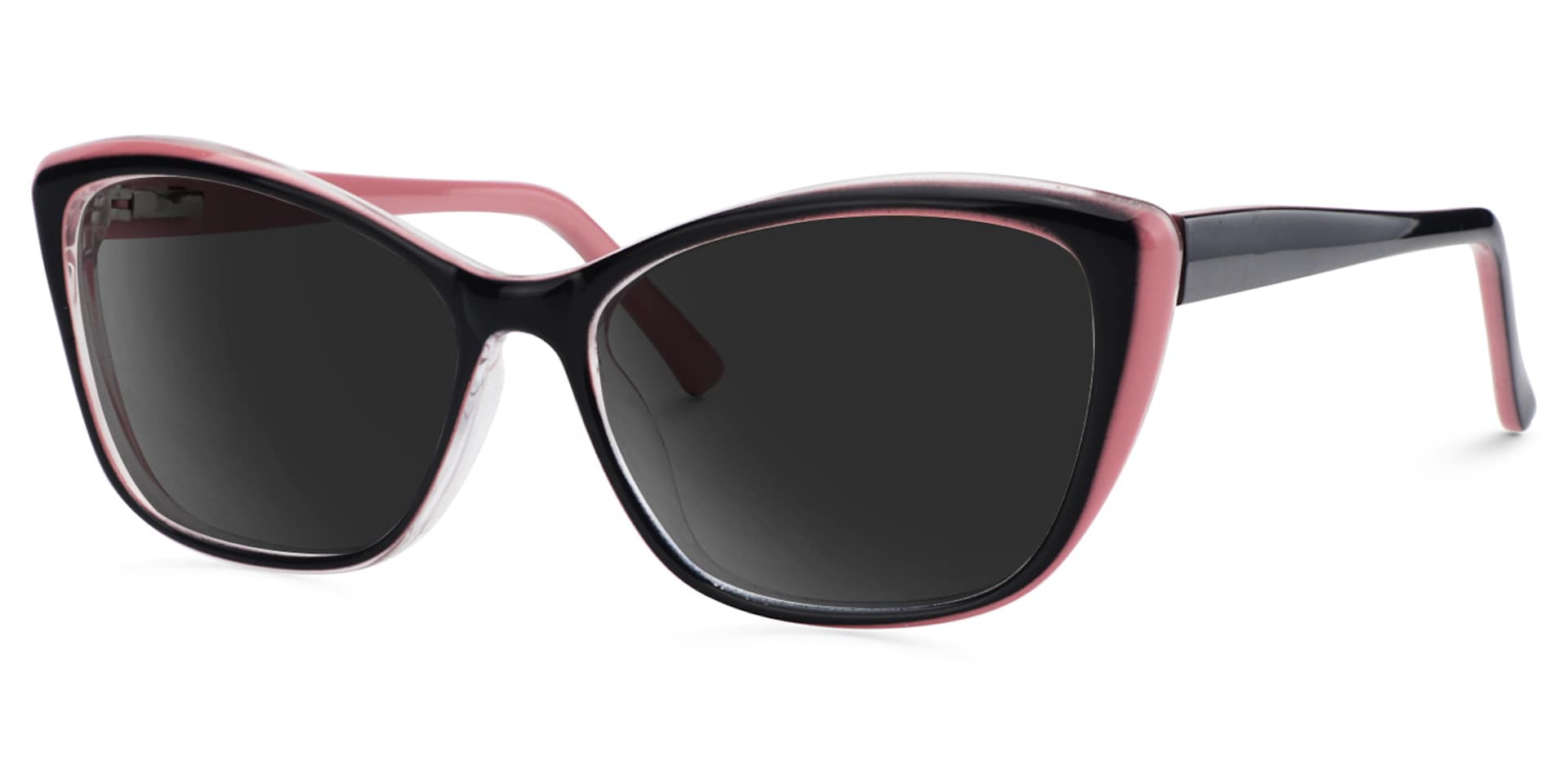 Fidelia Cat Eye Black Sunglasses and Pink Edge1