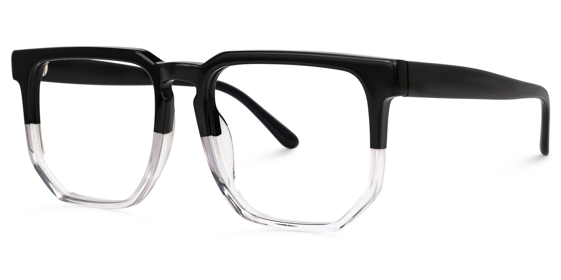 Matherne Square Glasses and Black-Clear Frames1