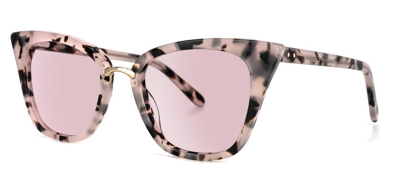 Martha Cat Eye Pink Floral Sunglasses | Zeelool Glasses1