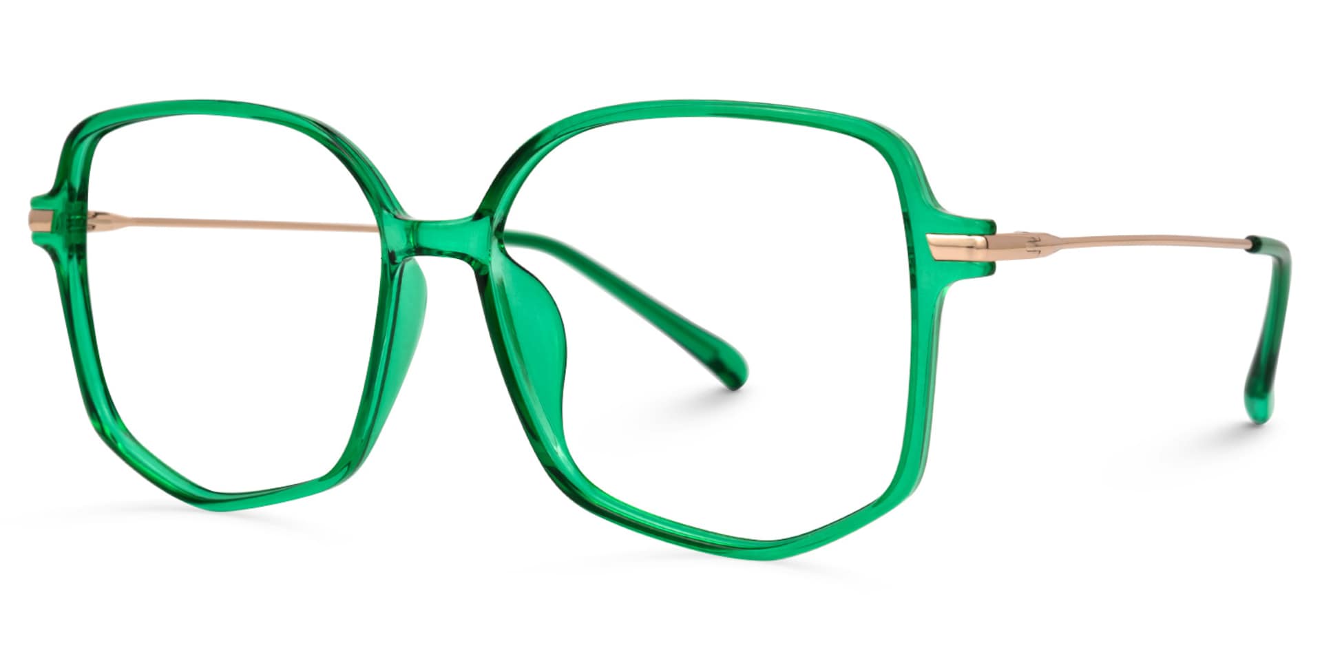 Payton Geometric Dark-Green Glasses | Zeelool Glasses1