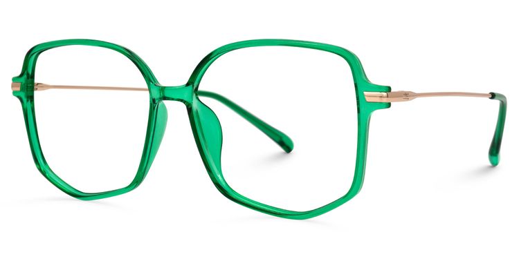 Payton Geometric Dark-Green Glasses