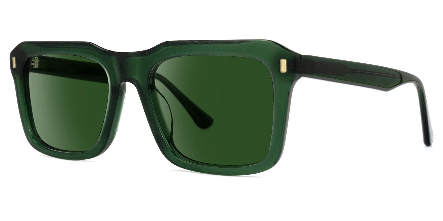 Haines Square Green Sunglasses | Zeelool Glasses1