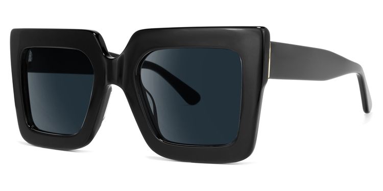 Brandon Square Black Sunglasses
