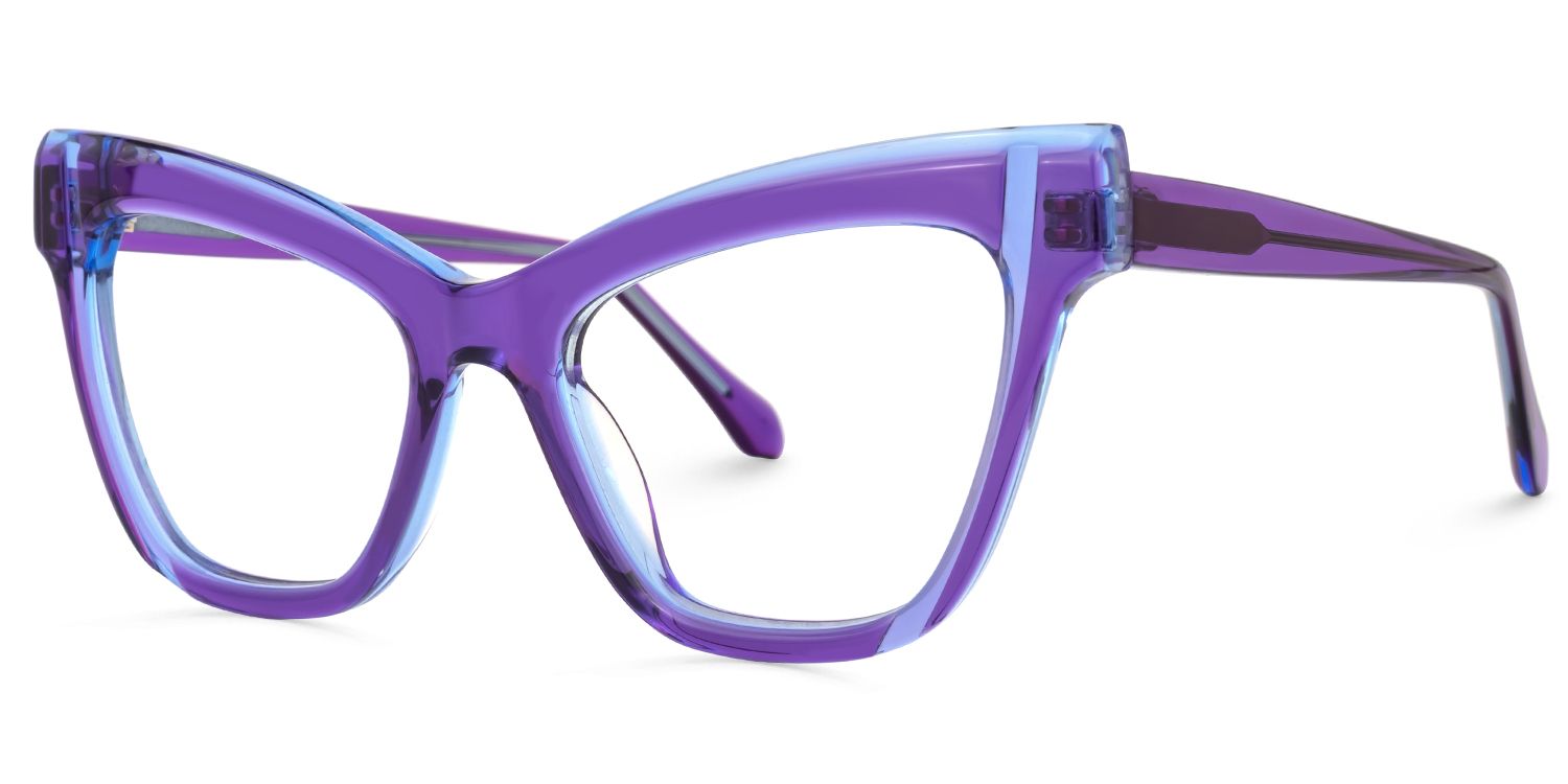 Saucie Cateye Purple Frame Glasses | Zeelool Optical1