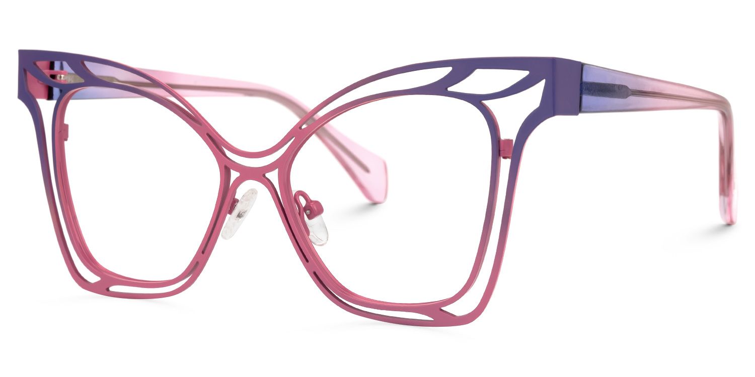 Cini Square Pink Glasses | Zeelool Glasses1