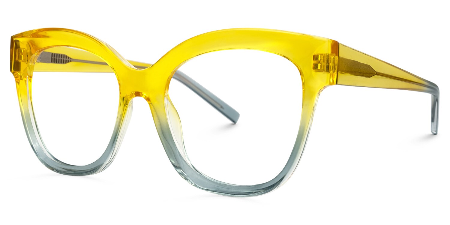 当店の記念日 Two-Tone Square Felone Glasses Glasses Zeelool | ルアー・フライ