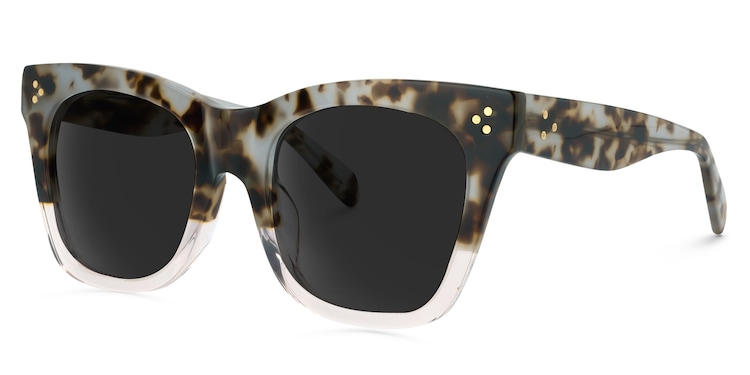 Tandy Rectangle Light-Tortoise Sunglasses
