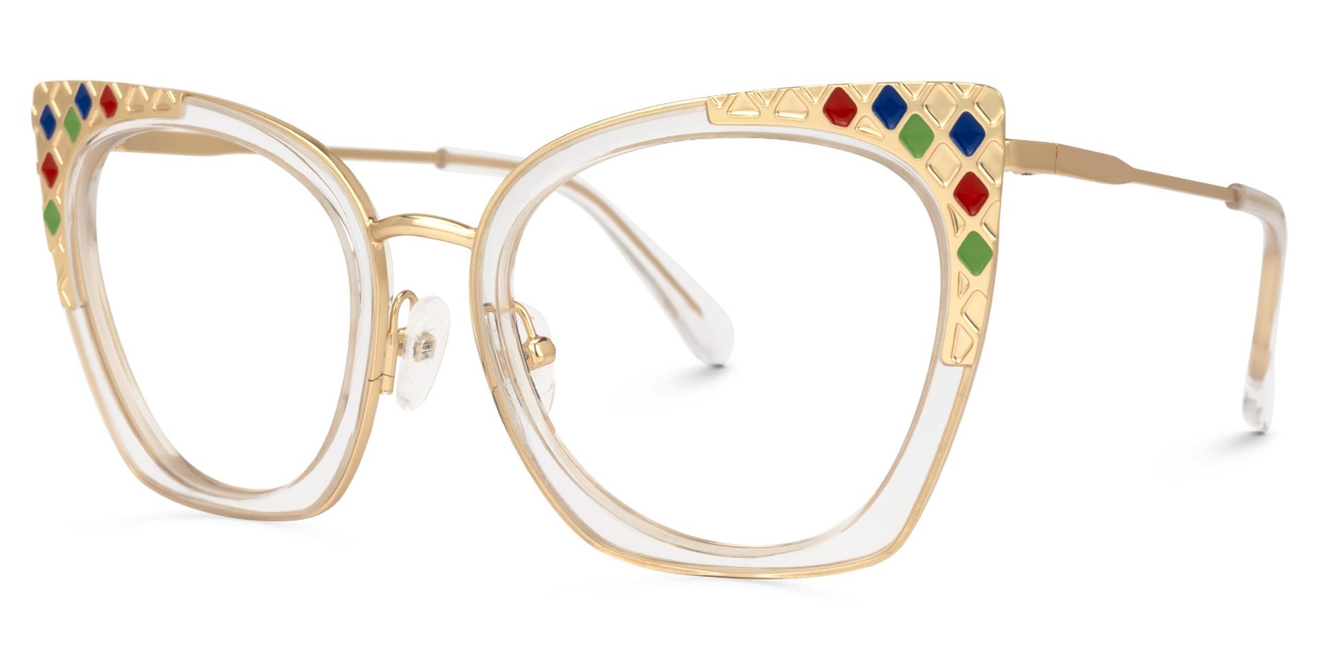 Abreu Cateye Crystal Glasses | Zeelool Glasses1