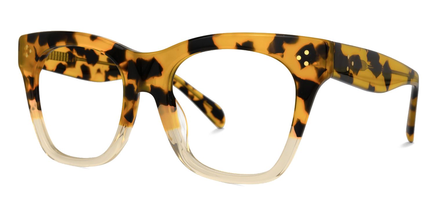 Rectangle Dark Tortoise Glasses | Zeelool Eyeglasses1