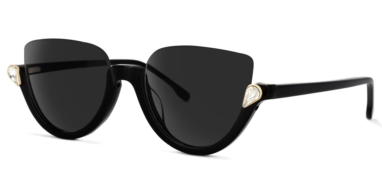 Felicia Cat Eye Black Sunglasses  | Zeelool Glasses1