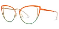 Neicy Cateye Orange-Green Glasses1