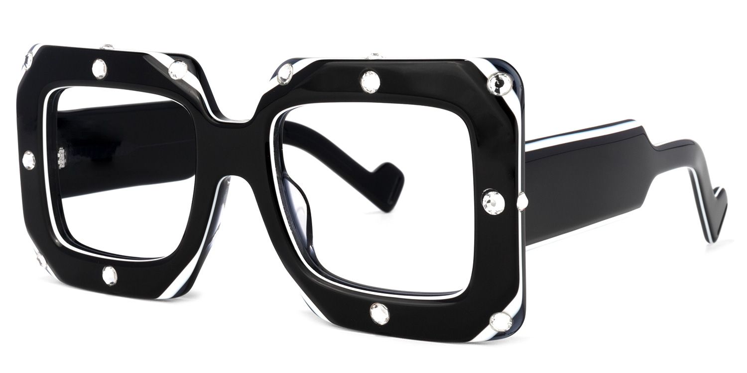 Yuri Square Black Glasses | Zeelool Glasses1