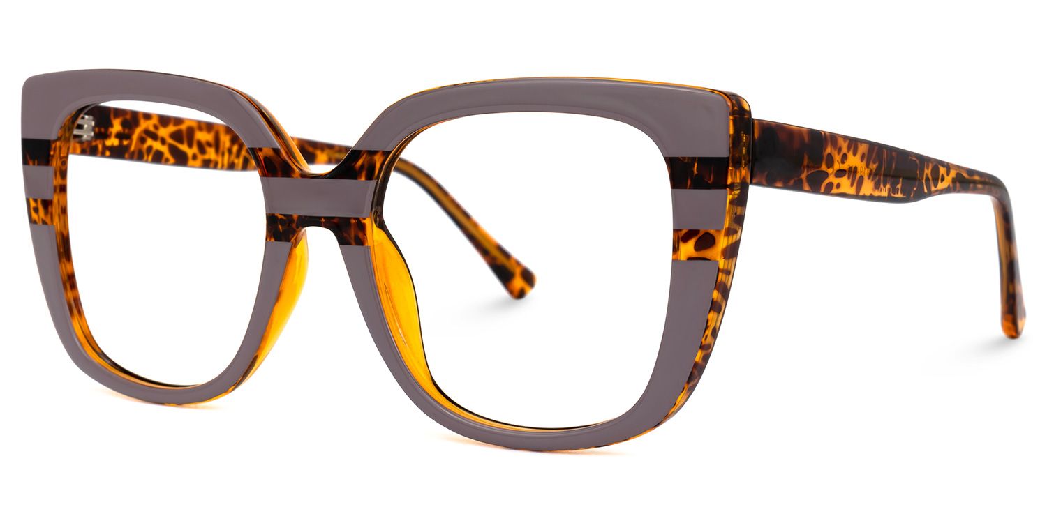 Brenda Square Mauve Frame Glasses / Prescription Glasses1