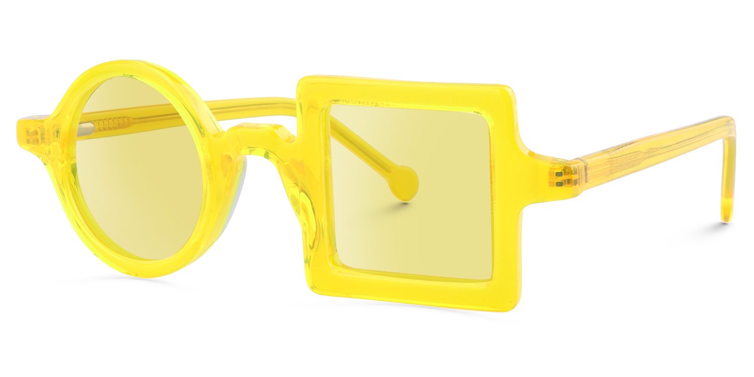 Paola Asymmetric Yellow Sunglasses | Zeelool Glasses1