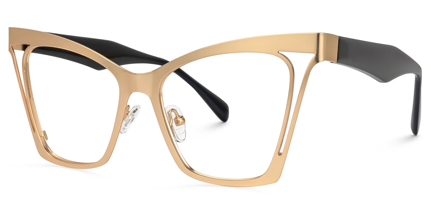 Adarsh Cateye Gold Glasses1