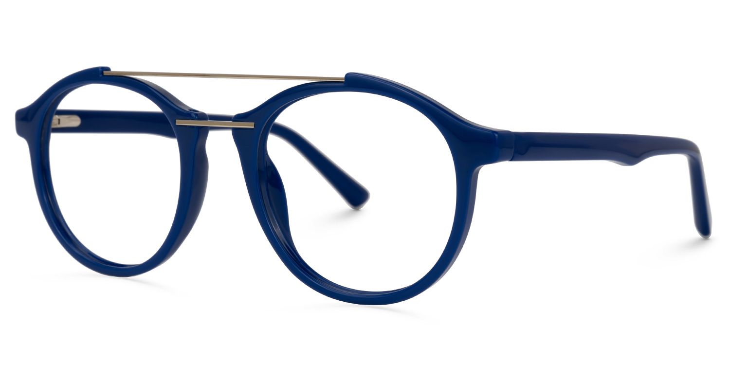 Lee Round Blue Glasses | Zeelool Glasses1