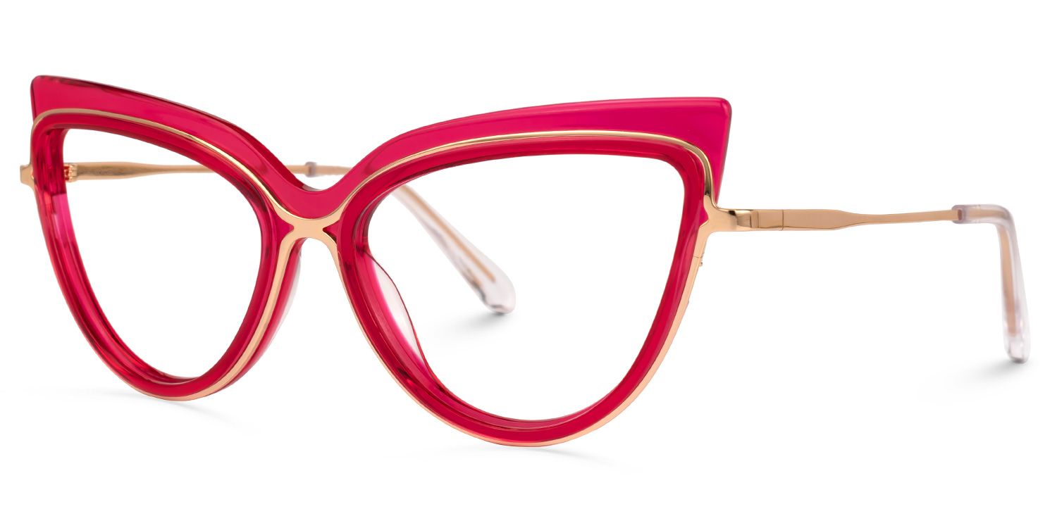Birkman Cateye Bright-Pink Glasses | Zeelool Glasses1