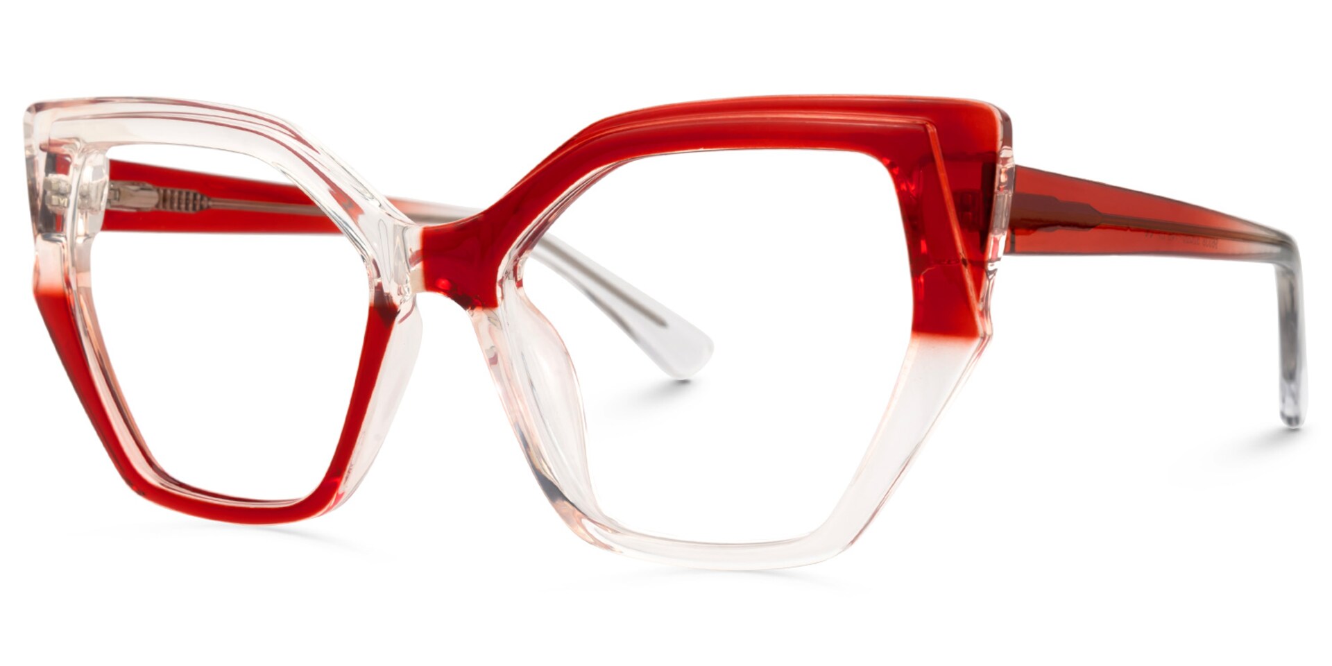Lorena Geometric Red Glasses | Zeelool Glasses1