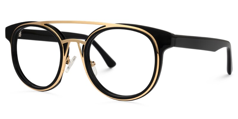 Buford Round Black Glasses | Zeelool Glasses1