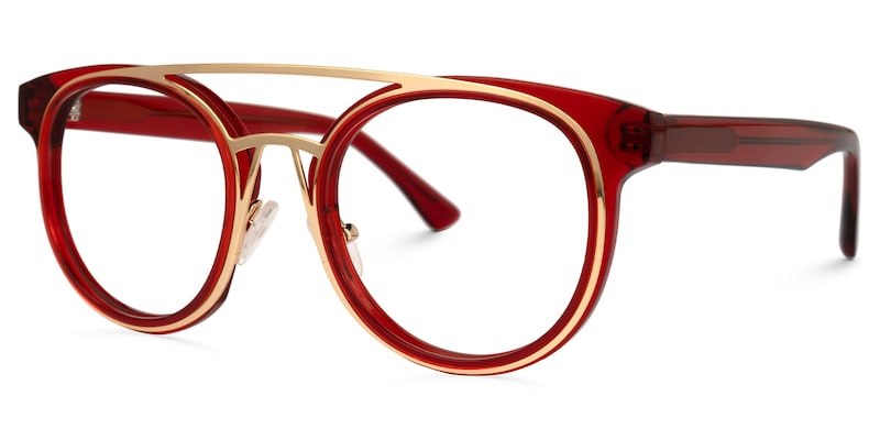 Buford Round Red Glasses | Zeelool Glasses1