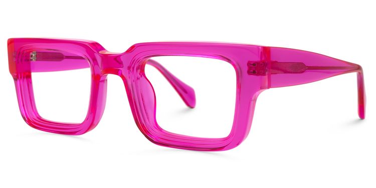 Glaucia Square Bright-Pink Glasses