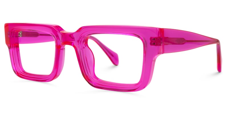 Glaucia Square Bright-Pink Glasses