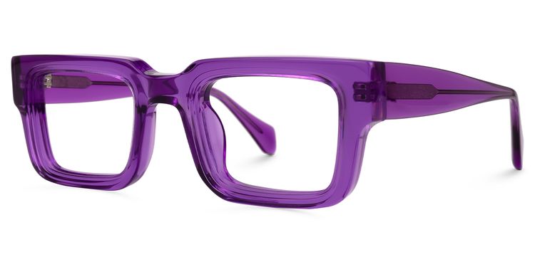 Glaucia Purple Square Glasses