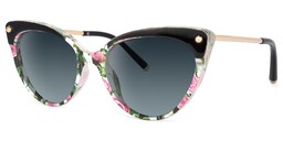 Alivia Cat Eye Pink-Green-Floral Sunglasses1