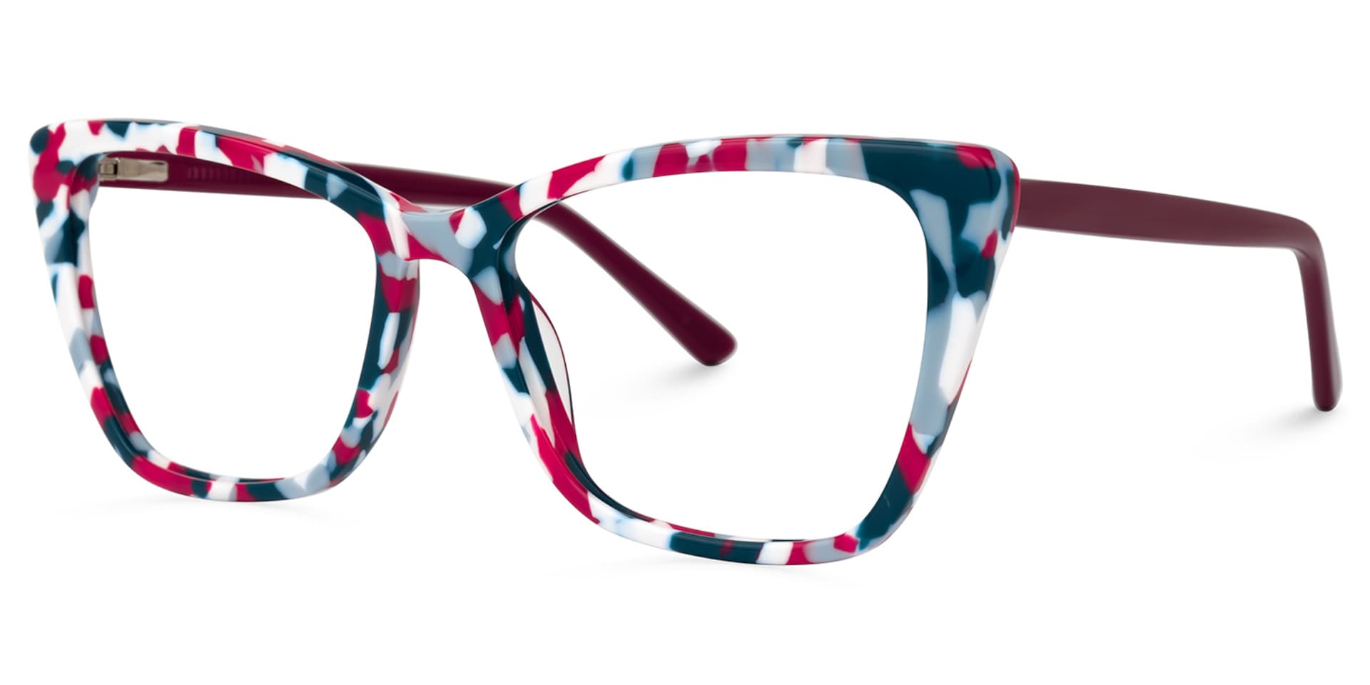 Fountain Cateye Blue-Red Glasses | Zeelool Glasses1