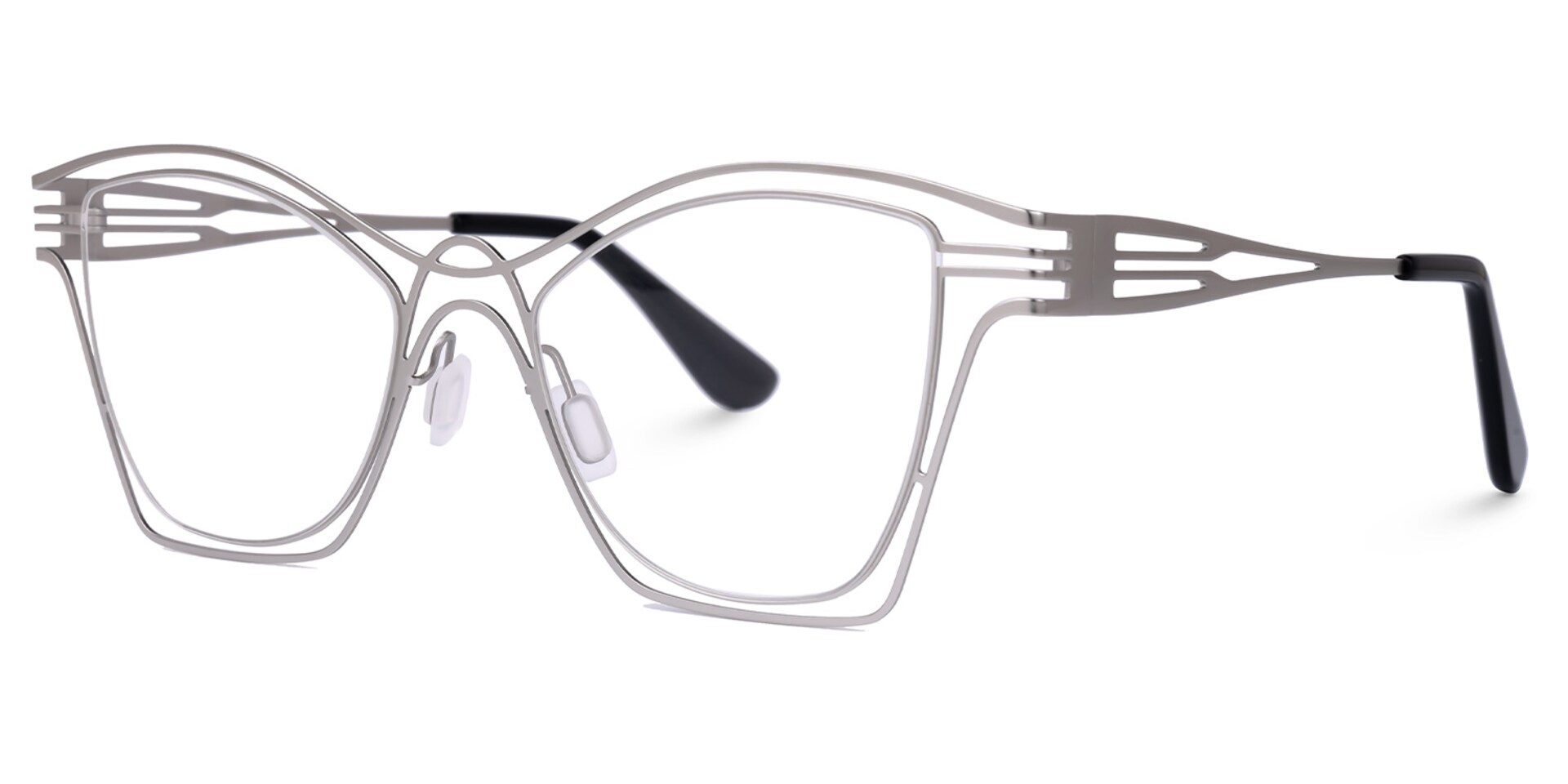Barajas Cateye Silver Glasses | Zeelool Glasses1